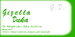 gizella duka business card